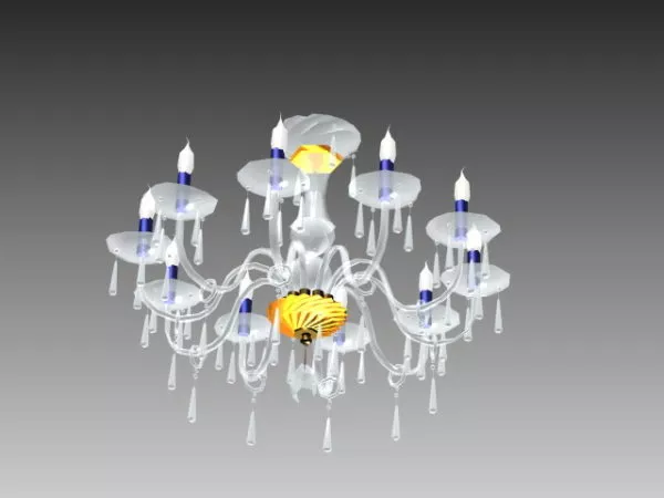 Silver Candlestick Lamp Vintage Style 3d model