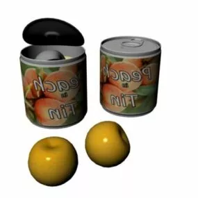 Food Peach Can 3d model