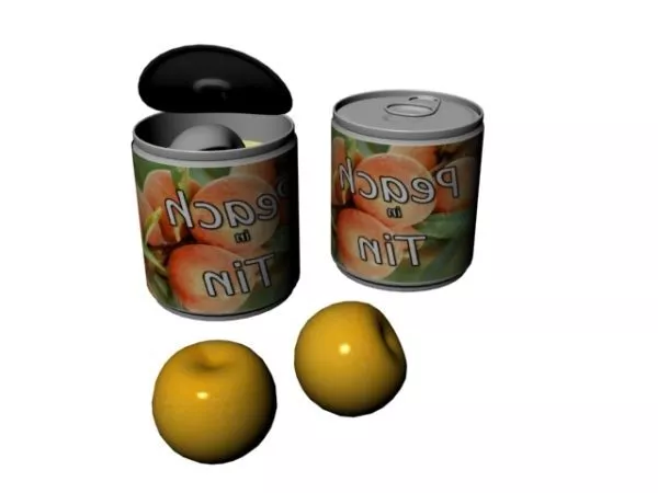 Food Peach Can 3d model Food Peach Can 3d model