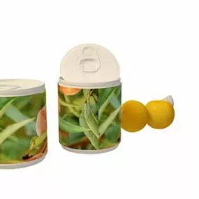 Canned Peach Halves Food 3d model