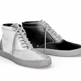 Woman Fashion Canvas Sneakers 3d model