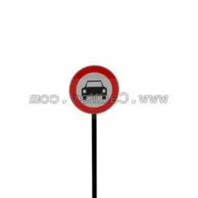 Car Lane Traffic Road Signs 3d model