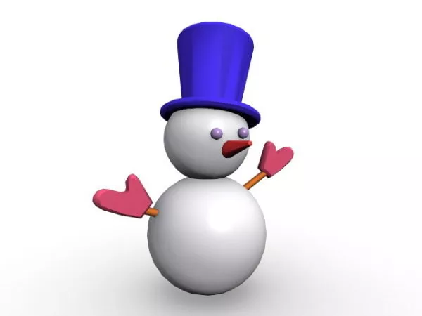 Christmas Character Snowman With Hat 3d model