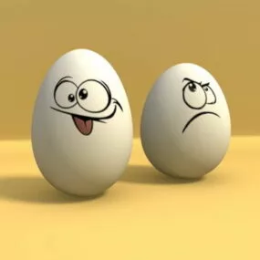 Food Cartoon Eggs 3d model