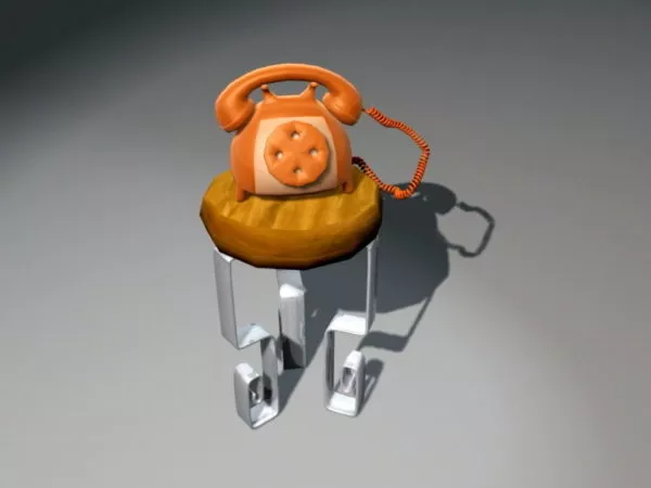Cartoon Telephone 3d model Cartoon Telephone 3d model