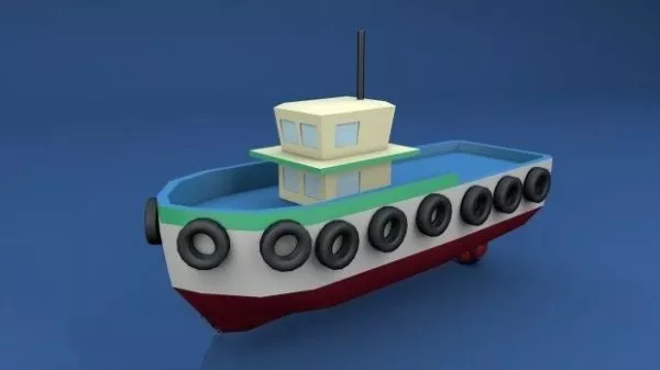 Lowpoly Tugboat 3d model