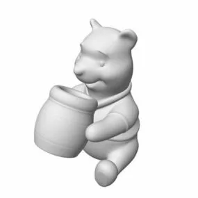 Cartoon Bear Sculpture Statue 3d model