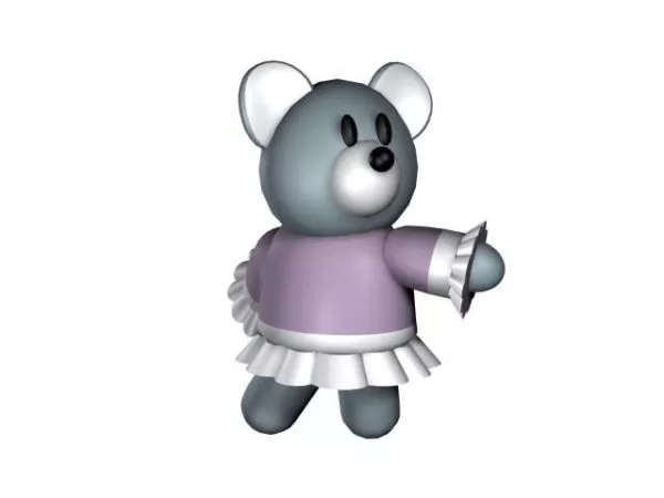 Cartoon Bear With Clothes Toy 3d model Cartoon Bear With Clothes Toy 3d model