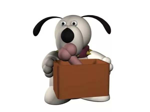 Toy Cartoon Dog With Bone 3d model Toy Cartoon Dog With Bone 3d model