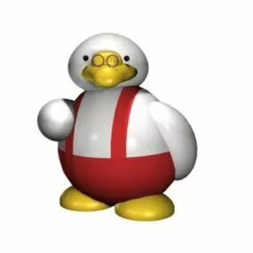 Cartoon Duck With Glasses Toy 3d model