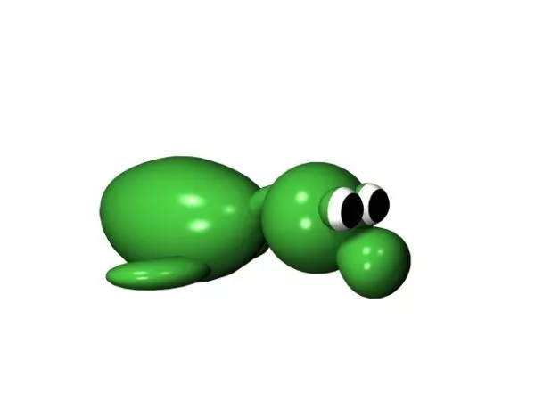 Cartoon Green Duck Toy 3d model Cartoon Green Duck Toy 3d model