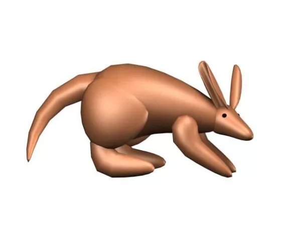 Cute Cartoon Baby Kangaroo 3d model
