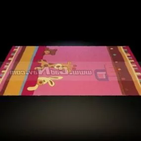 Cartoon Children Room Carpet 3d model