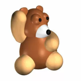 Cartoon Teddy Bear Toy 3d model