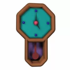 Cartoon Wooden Wall Clock 3d model