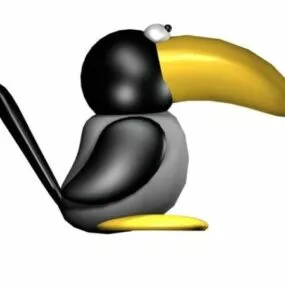 Cartoons Funny Crow Toy 3d model