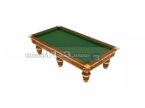 European Billiard Table With Balls 3d model