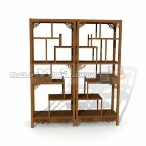 Wooden Carved Antique Display Rack 3d model