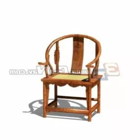 Carved Wooden Antique Chair 3d model