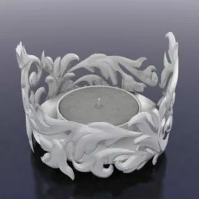 Carved Candle Holder Decoration 3d model