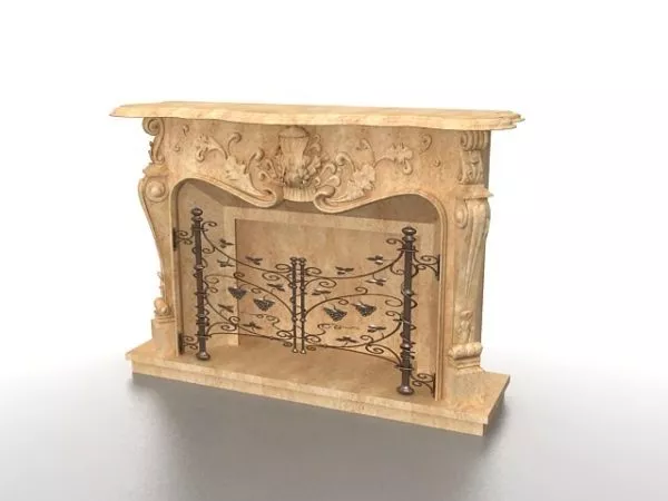 Carved Stone Fireplace Surround 3d model Carved Stone Fireplace Surround 3d model