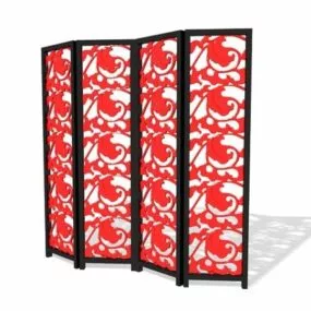 Carved Folding Screen Furniture 3d model