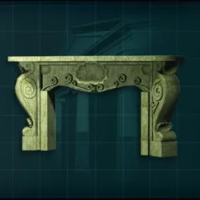 Carved Marble Stone Fireplace 3d model