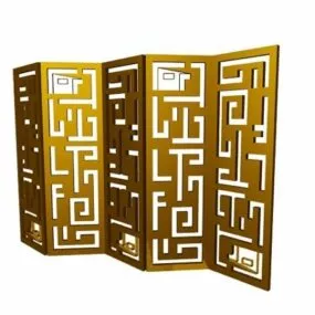 Luxury Carved Screen Room Divider 3d model
