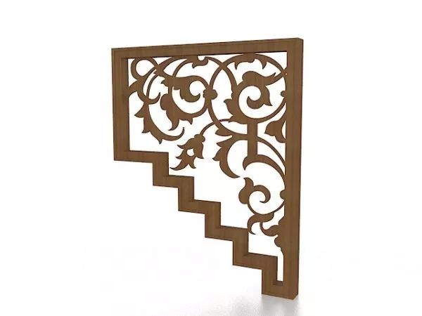 Carved Wooden Window Frame 3d model Carved Wooden Window Frame 3d model