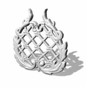 Carved Antique Window Decoration 3d model