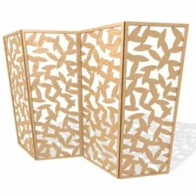 Carved Wooden Screen Furniture 3d model