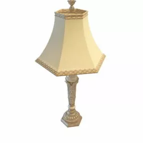 Carved Wood Lamp Furniture 3d model