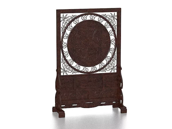 Carved Wooden Divider Screen 3d model Carved Wooden Divider Screen 3d model