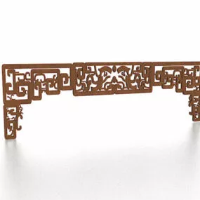 Room Carved Wood Partition Panel 3d model