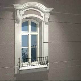 Home Window With Wedge Lintels 3d model