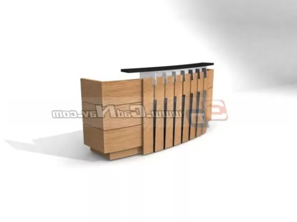 Cashier Wood Counter Furniture 3d model Cashier Wood Counter Furniture 3d model