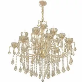 Brass Crystal Chandelier Antique Decor 3d model
