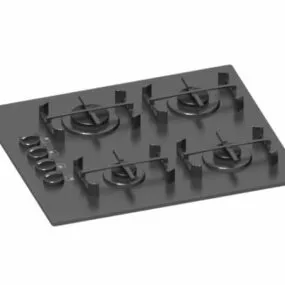 Cast Iron Kitchen Burner Cooktop 3d model