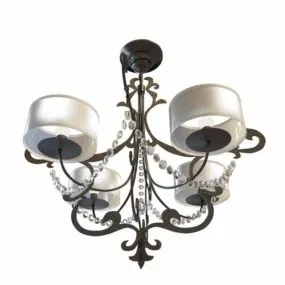 Cast Iron Antique Chandelier 3d model