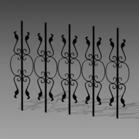 Cast Iron Fence Panels 3d model