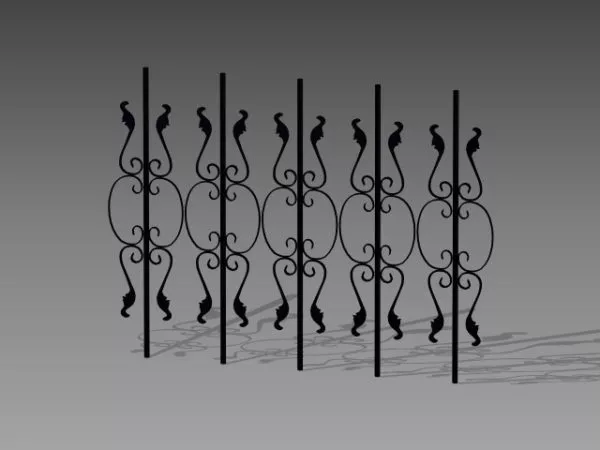Fence Glass With Handrail 3d model