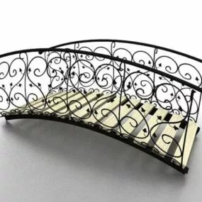 Cast Iron Outdoor Garden Bridge 3d model