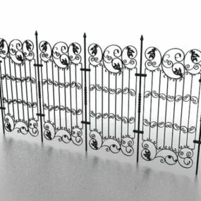 Garden Cast Iron Fence 3d model