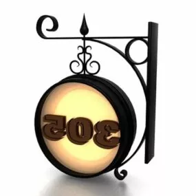 Cast Iron House Number Board 3d model