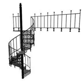 Cast Iron Material Spiral Staircase 3d model