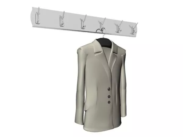 Clothes Hanger Black Shirt Set 3d model