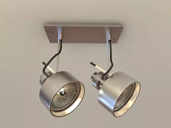 Silver Ceiling Spotlight 3d model Silver Ceiling Spotlight 3d model