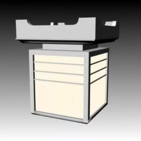 Square Style Ceiling Mount Lamp 3d model