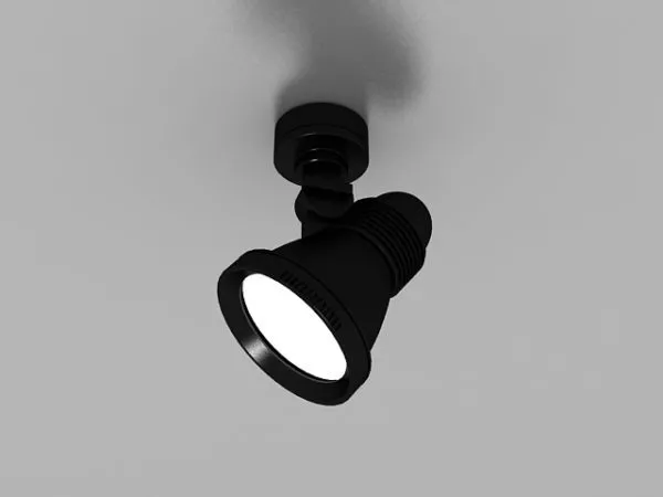 Black Metal Ceiling Spotlight Fixture 3d model Black Metal Ceiling Spotlight Fixture 3d model