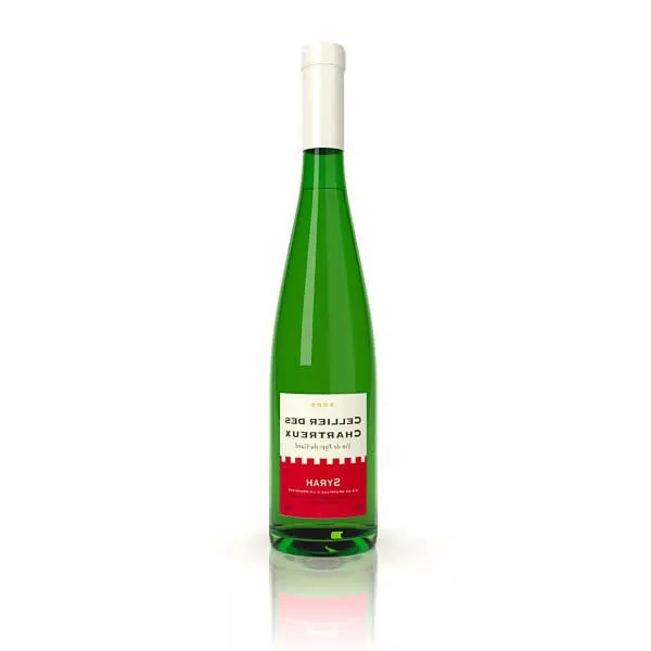 Glass Bottle With Wooden Cap 3d model